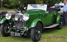 Classic green vintage convertible car displayed at an outdoor event, featured on digipdemo.com's "British Racing Green" article.