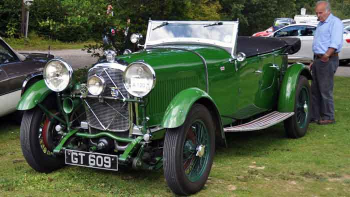 Classic green vintage convertible car displayed at an outdoor event, featured on digipdemo.com's "British Racing Green" article.